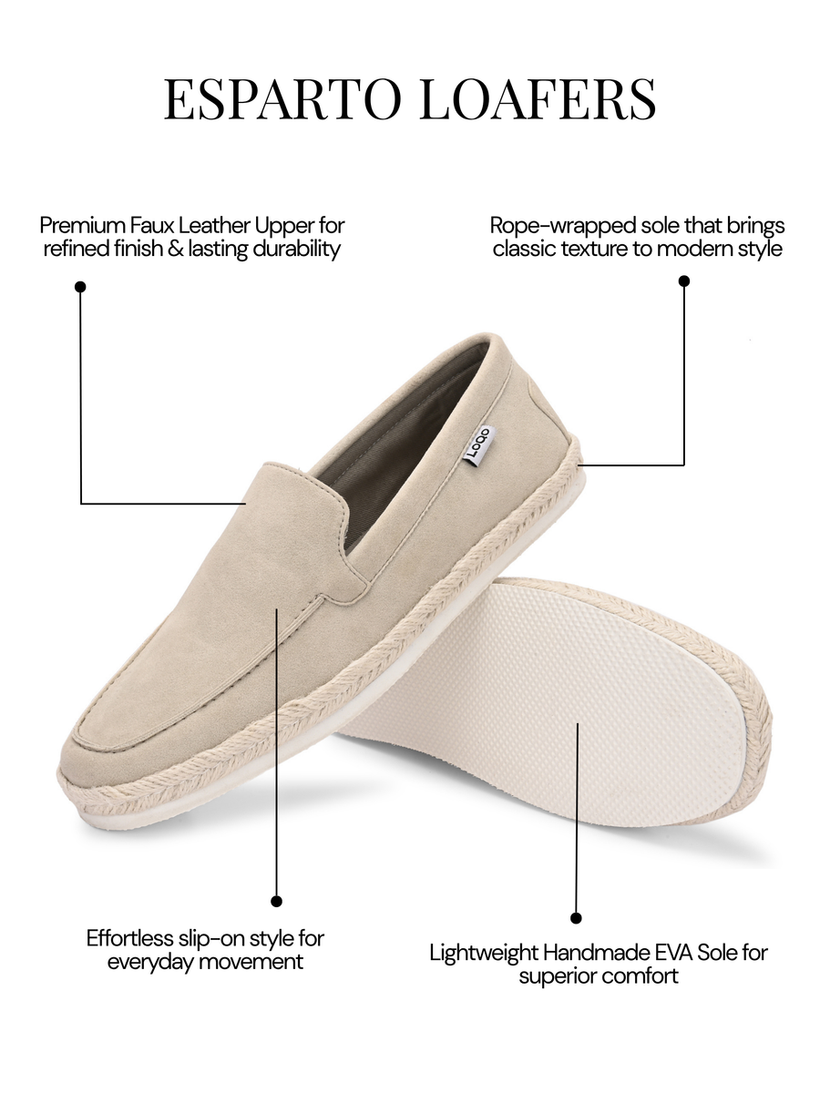 Men's Taupe Esparto Loafers