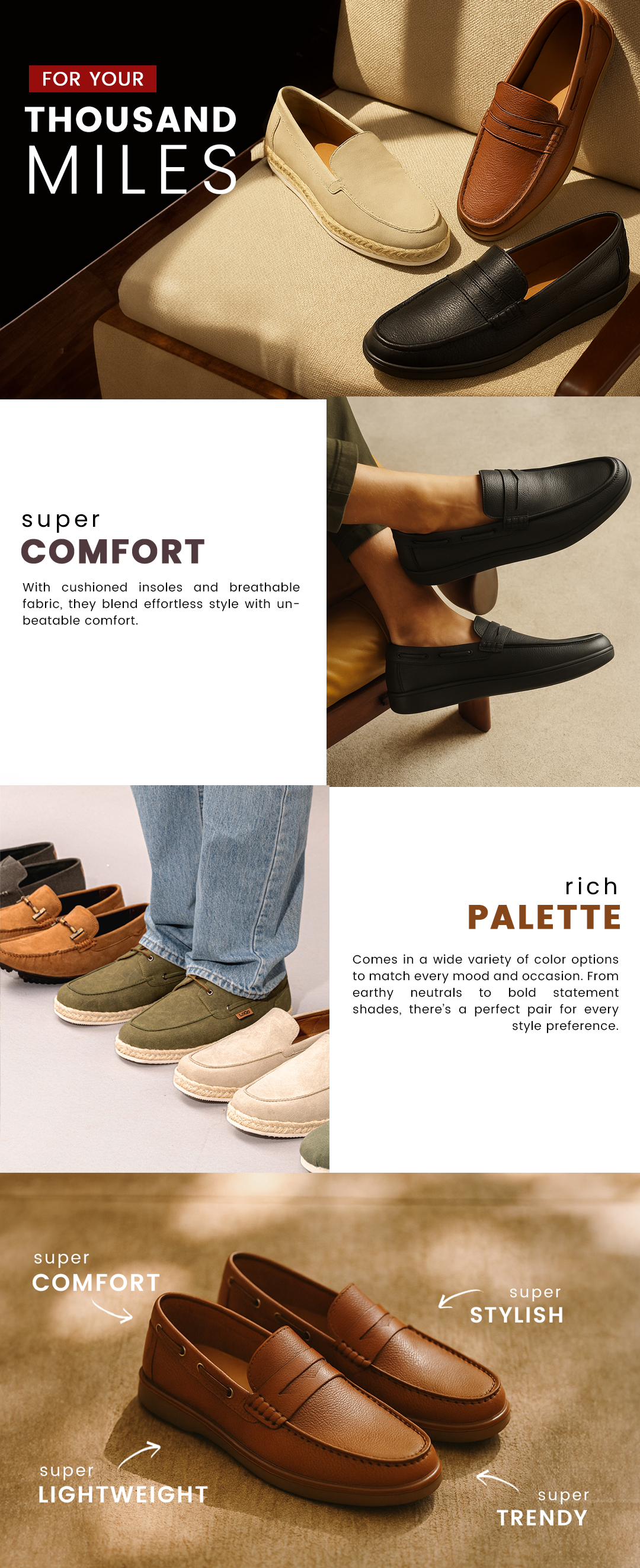 Men's Castro Brown Driving Loafers