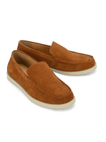 Load image into Gallery viewer, men’s palma tan loafers suede slip-on shoes
